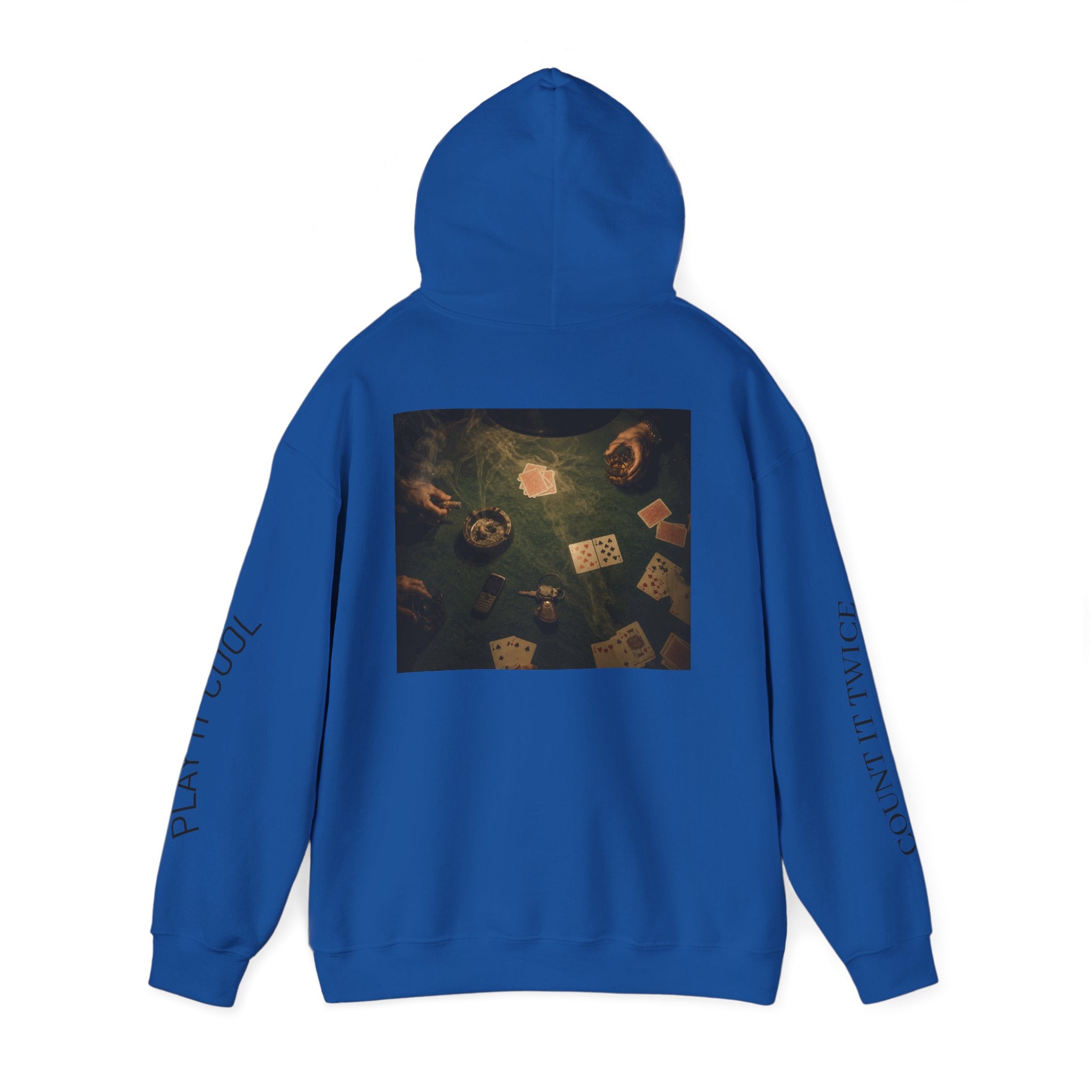 Voidlux Poker Night Hoodie — 'Count It Twice / Play It Cool' Graphic Hoodie