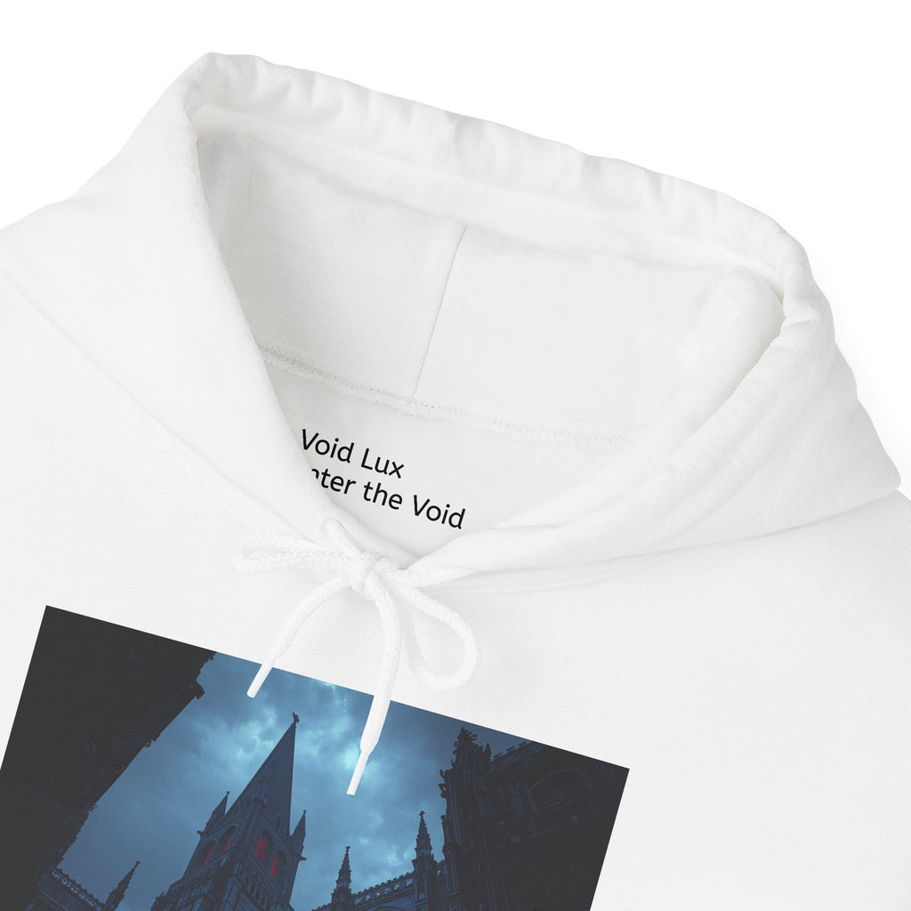 Gothic Night Hooded Sweatshirt — Dark Cathedral Hooded Design Unisex