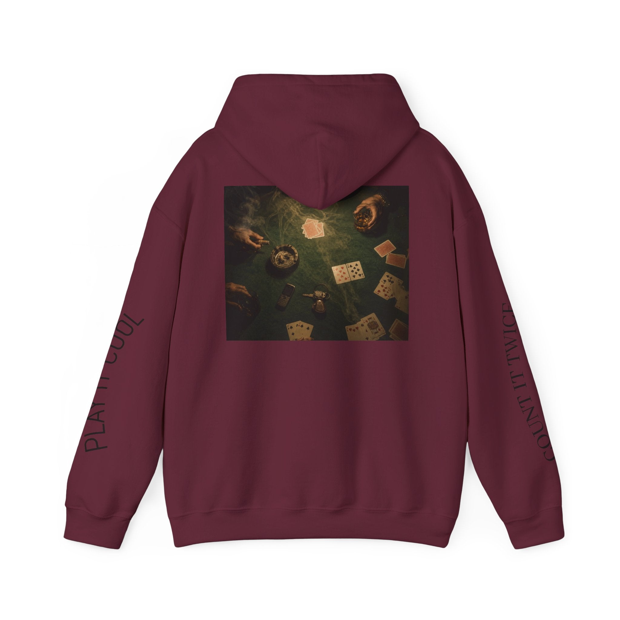 Voidlux Poker Night Hoodie — 'Count It Twice / Play It Cool' Graphic Hoodie