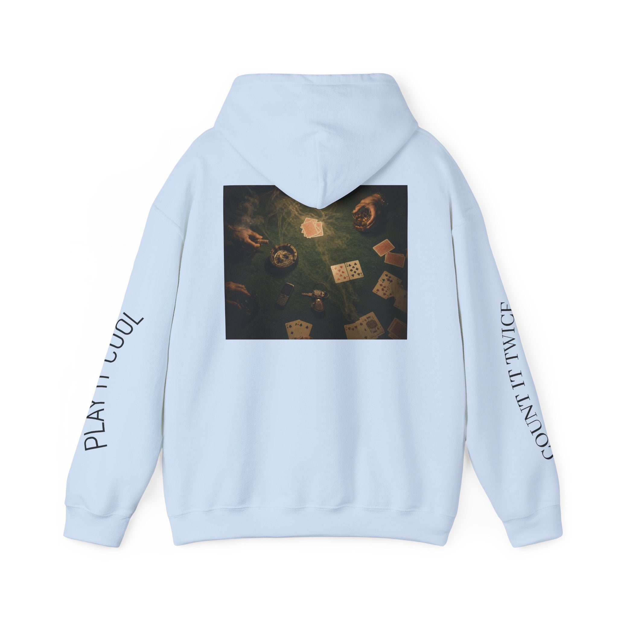 Voidlux Poker Night Hoodie — 'Count It Twice / Play It Cool' Graphic Hoodie