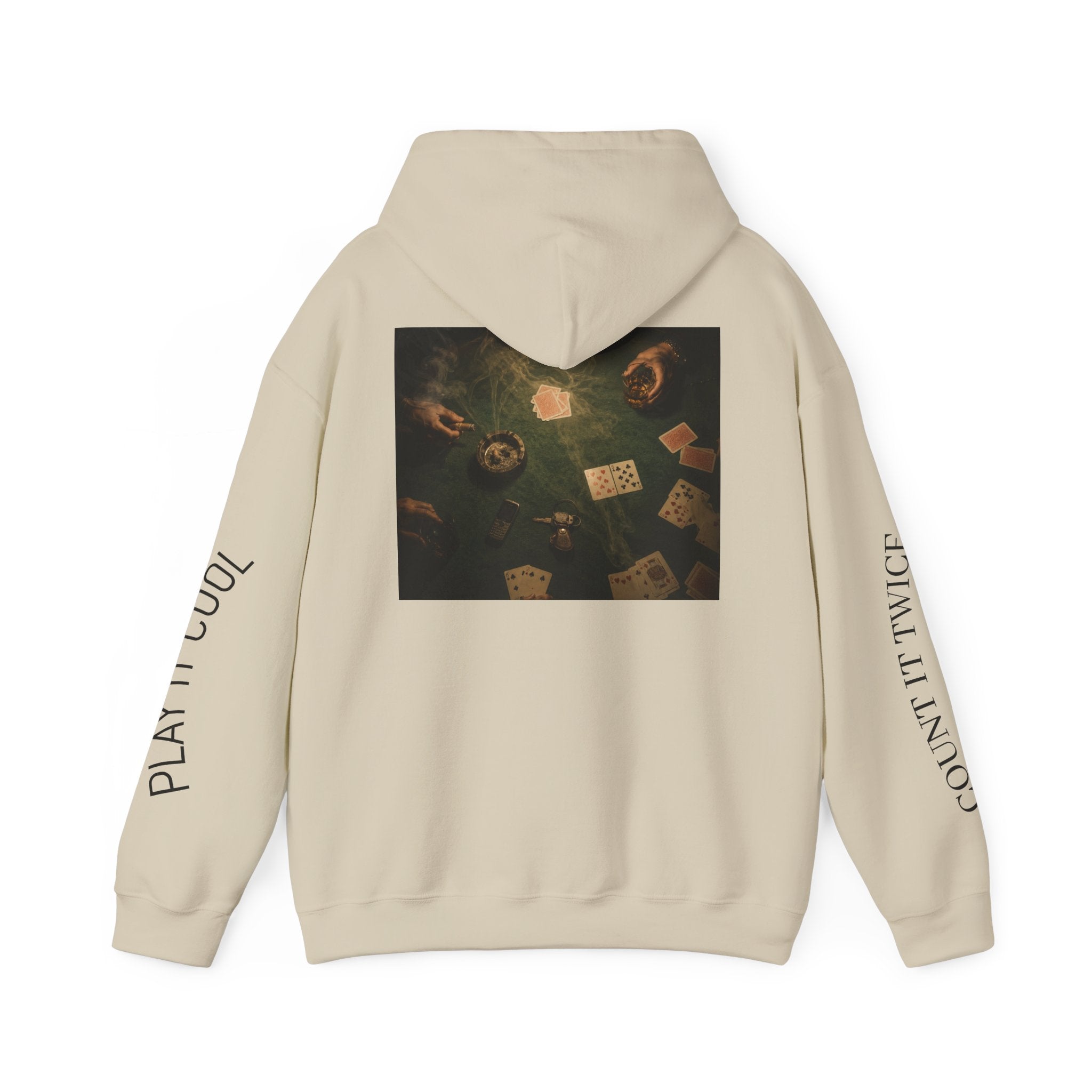 Voidlux Poker Night Hoodie — 'Count It Twice / Play It Cool' Graphic Hoodie