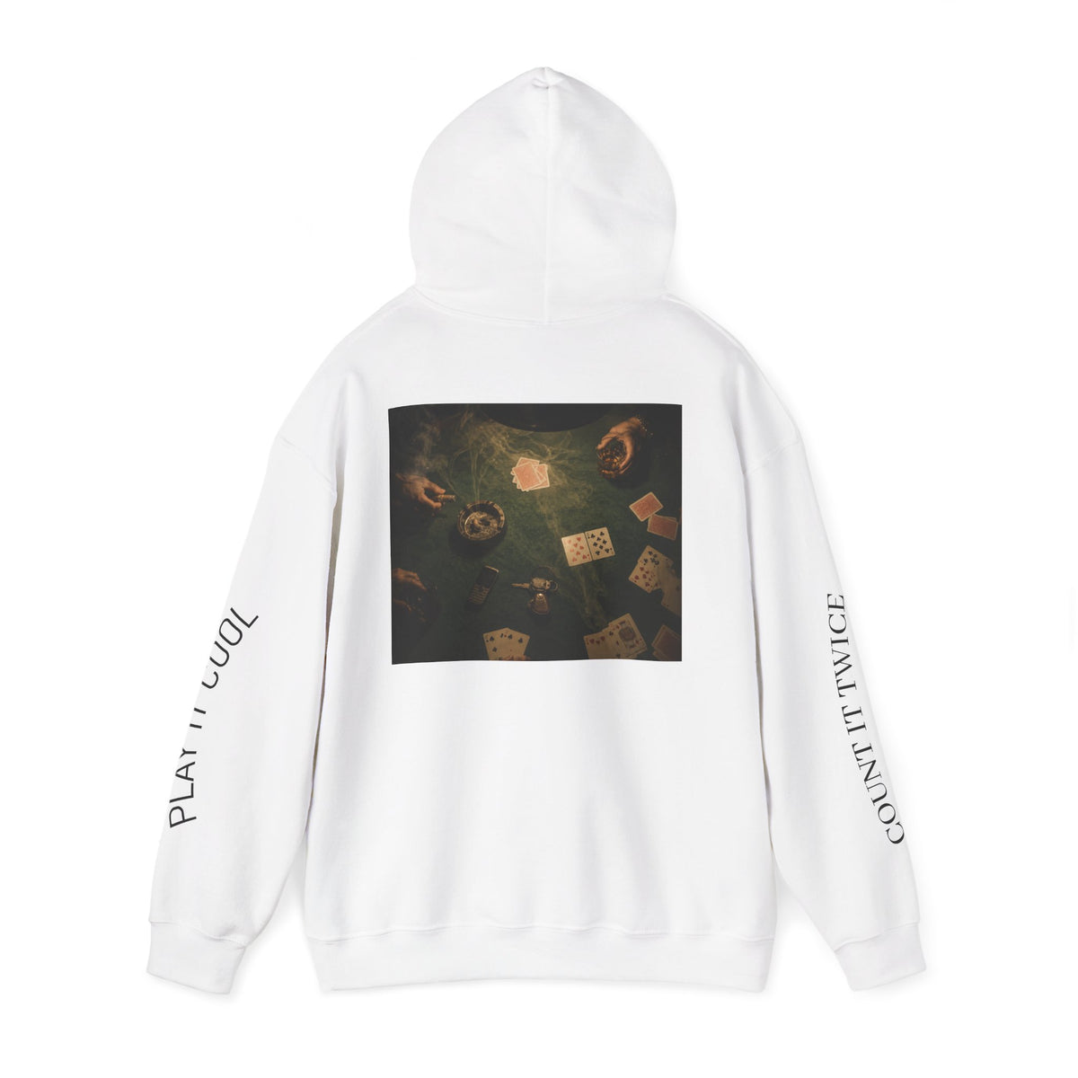 Voidlux Poker Night Hoodie — 'Count It Twice / Play It Cool' Graphic Hoodie