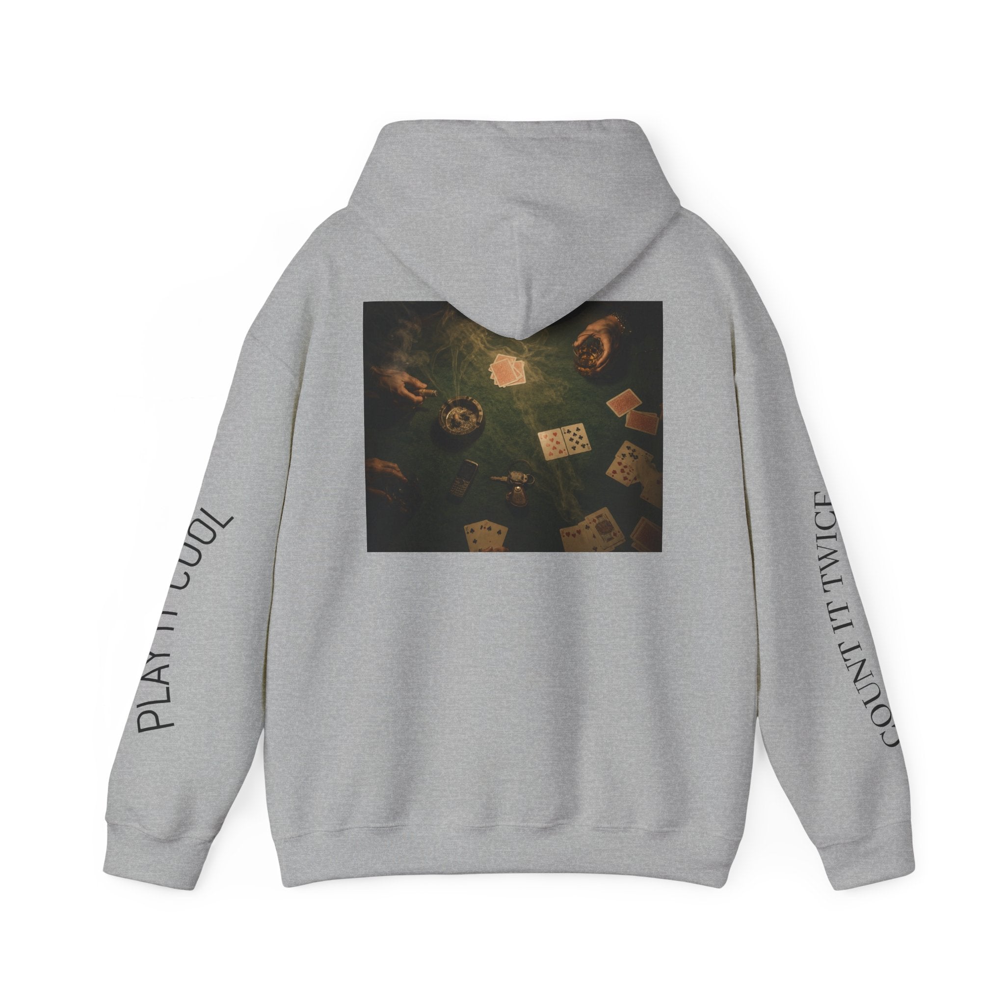 Voidlux Poker Night Hoodie — 'Count It Twice / Play It Cool' Graphic Hoodie