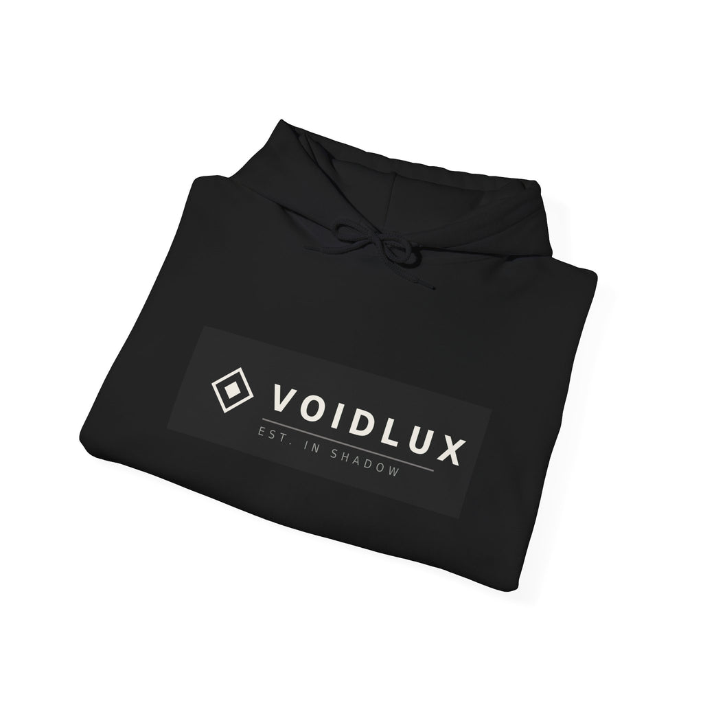 Voidlux Logo & Cityscape Hoodie — 'Trust Nobody' Sleeve Graphic Hoodie
