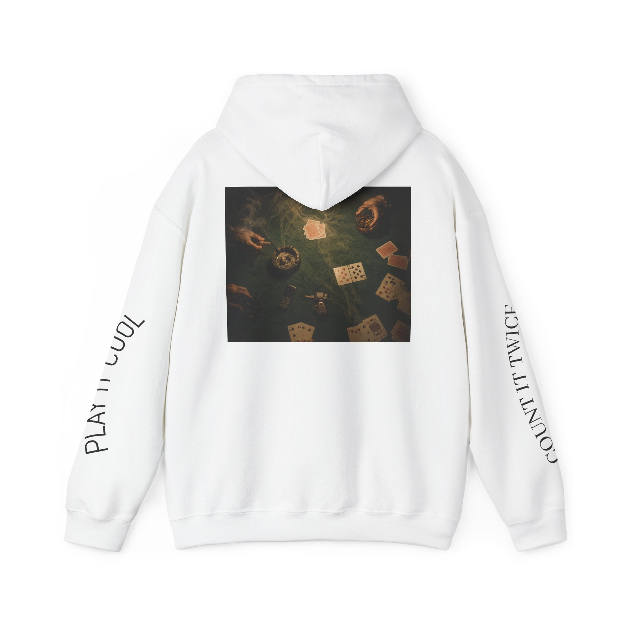 Voidlux Poker Night Hoodie — 'Count It Twice / Play It Cool' Graphic Hoodie