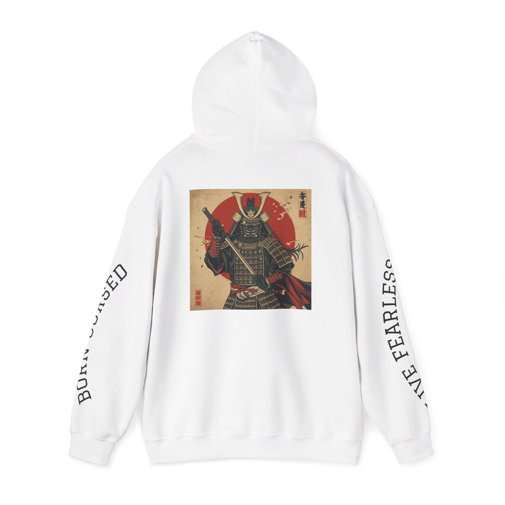 VoidLux Bushido Hoodie with samurai armour graphic, alternate product view 3