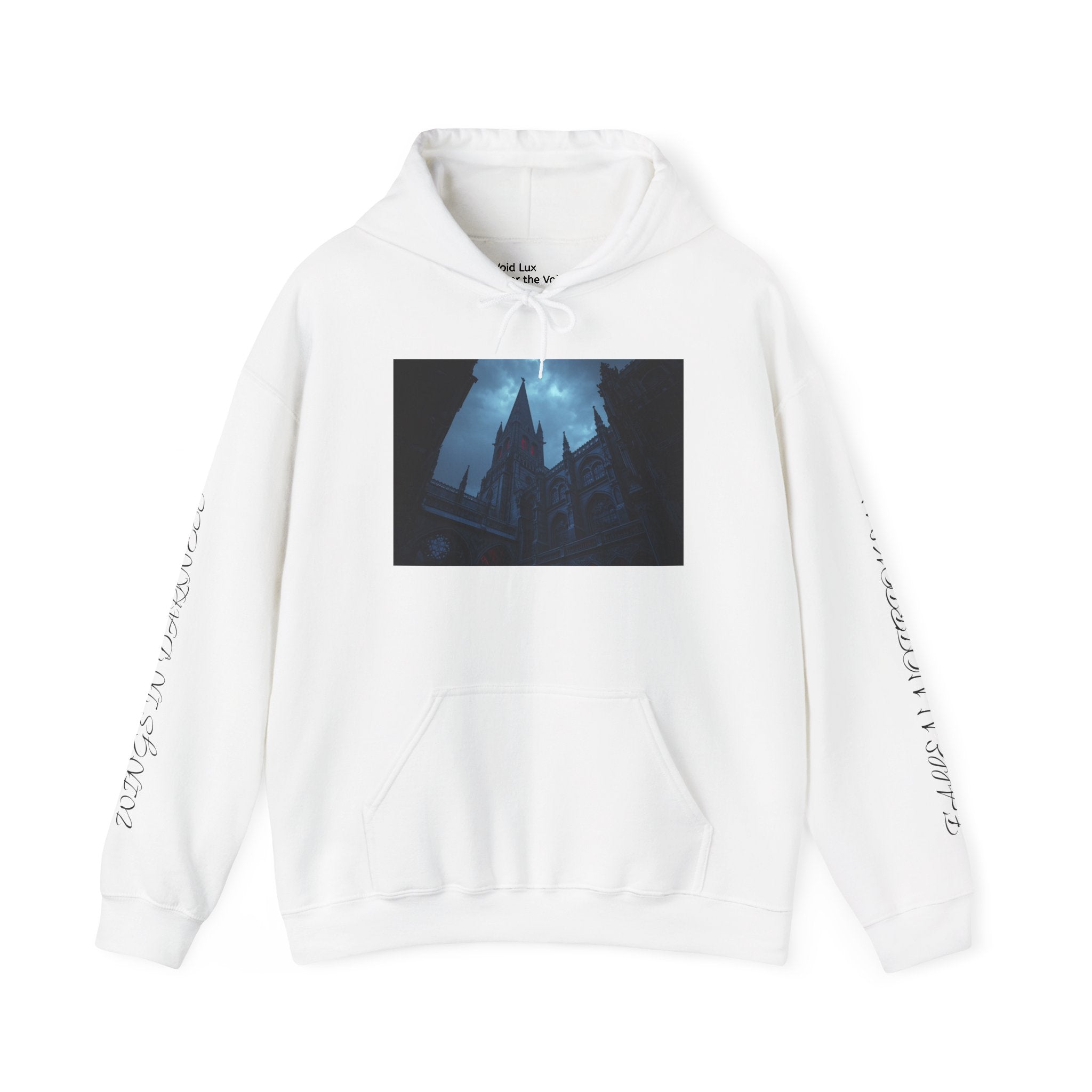 Gothic Night Hooded Sweatshirt — Dark Cathedral Hooded Design Unisex